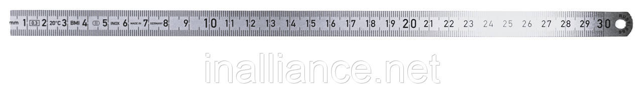 Лінійка з нержавіючої сталі 300 мм 2 клас точності BMI  962030040