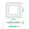 Світлодіодна люстра PEARL S 80W AL6400 ARD біла Ardero 3000-6500К 6420Lm світильник з пультом ДУ 480х480х70мм, фото 7