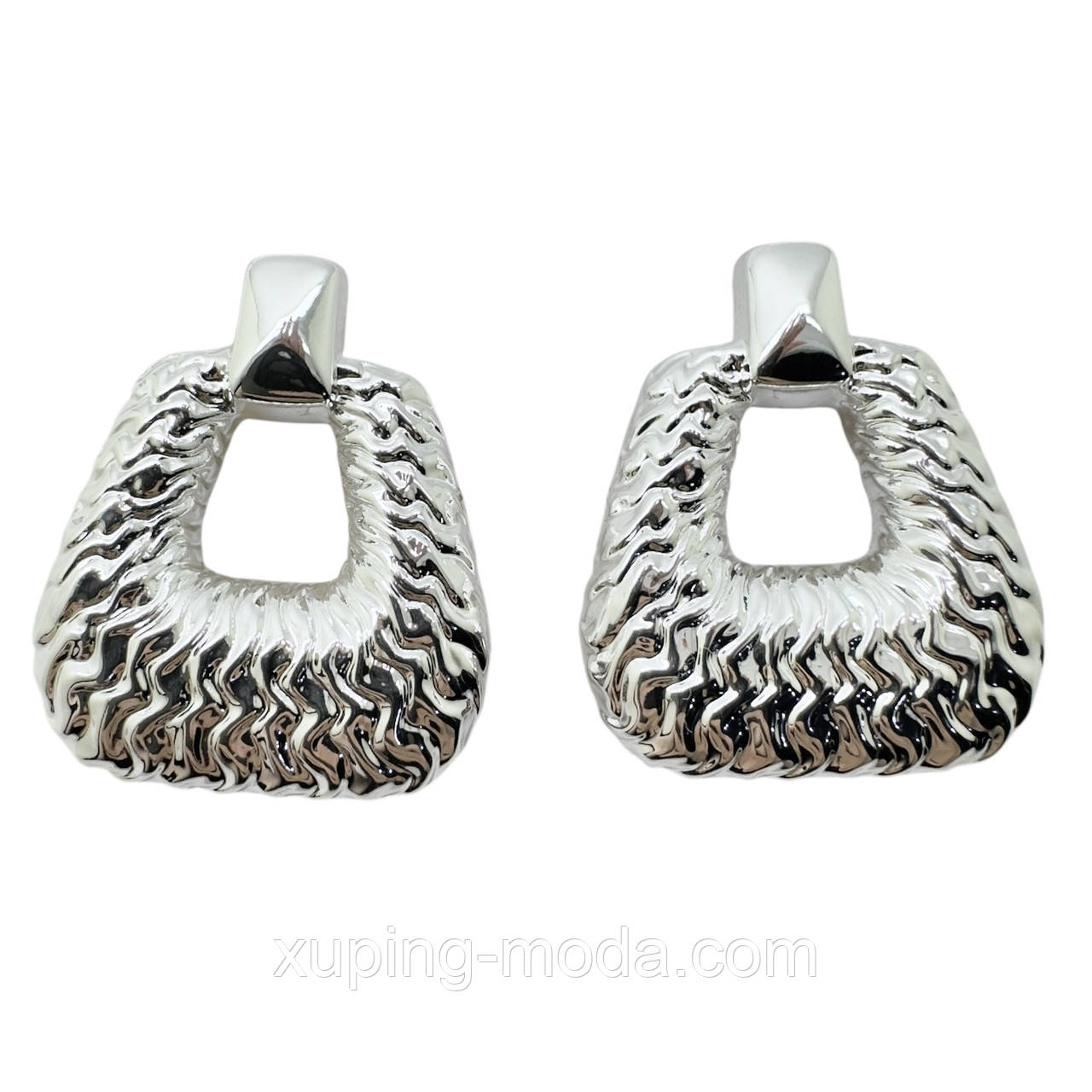 Сережки масивні. 30 мм. Родій, фото 1