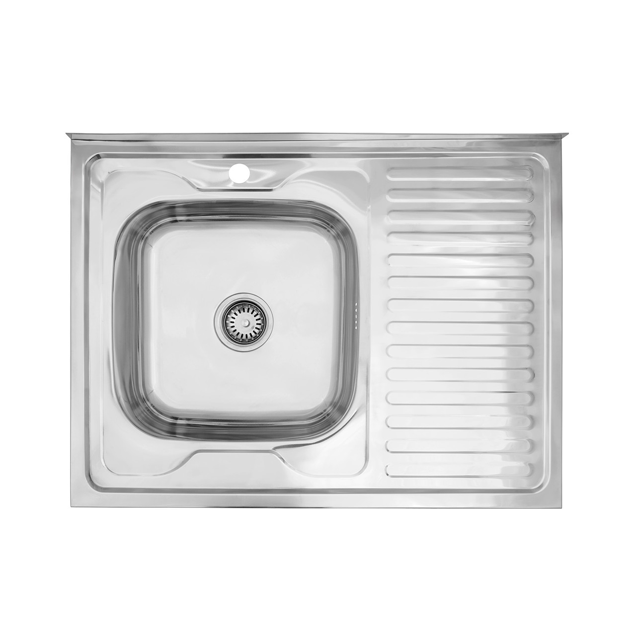 Кухонна мийка накладна Kroner KRP Polierte - 6080L (0.6 мм), фото 1