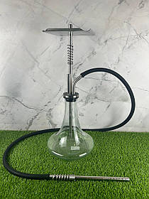 Кальян Trumpet Hookah Combi, шахта нержавіюча сталь, висота 60 см на колбі Steamulation Прозора
