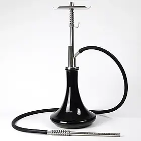 Кальян Trumpet Hookah, шахта нержавіюча сталь, висота 60 см на колбі Steamulation Чорна