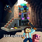 Магнітний конструктор із кубиків Minecraft Magnetic Cube «Шахта» - 3D-сцена, набір 224 деталі, фото 3