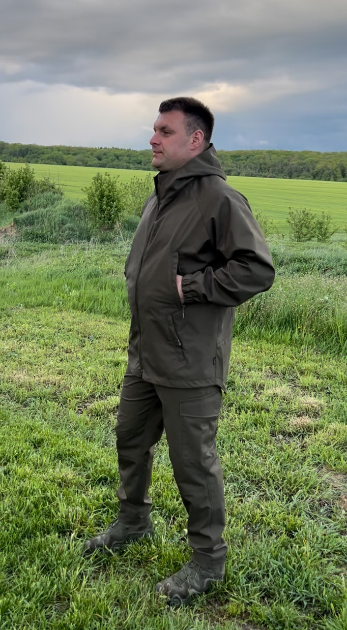 Куртка softshell хакі з капюшоном 42-78 розміри