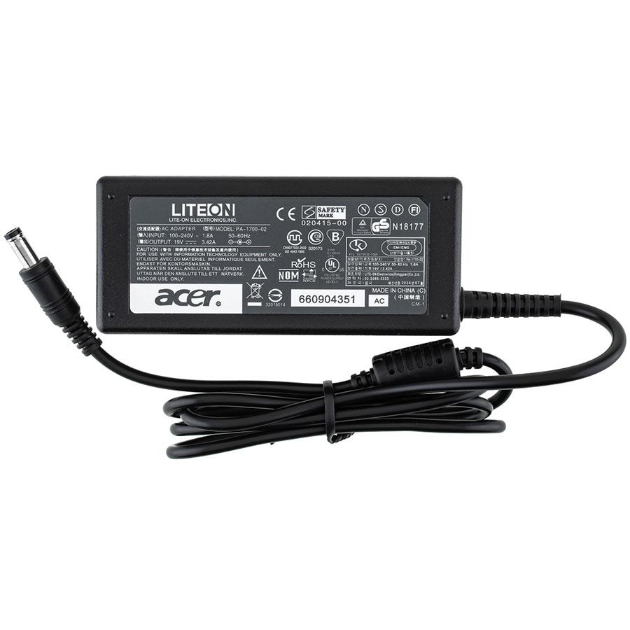 Блок живлення для ноутбука ASUS 19V, 3.42A, 65W, 5.5*2.5мм, L-подібний роз'єм з перехідником, black