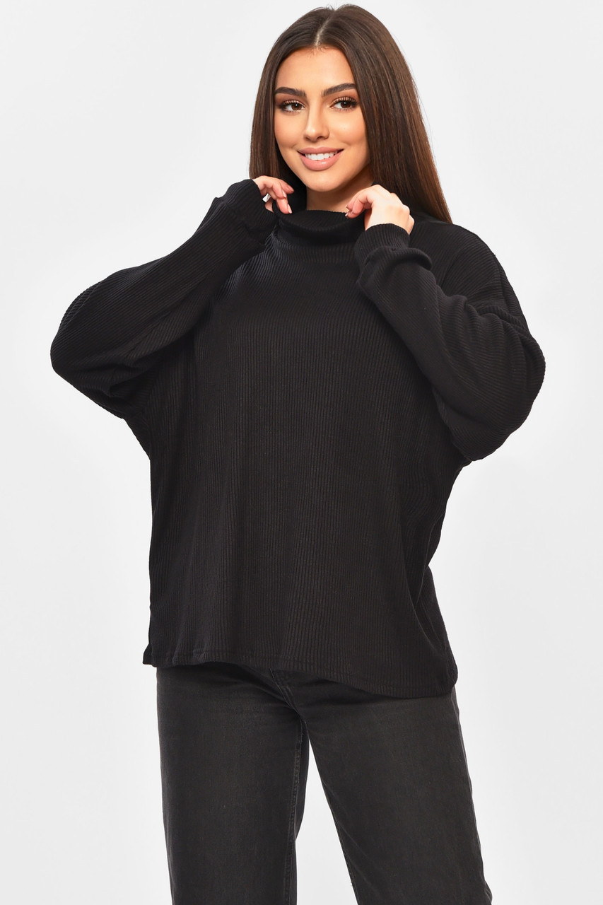Кофта жіноча однотонна чорного кольору р.48-50 203206S, фото 1