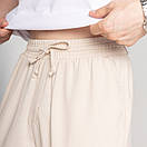 Базові штани Pobedov Chill однотонні бежевого кольору, фото 7