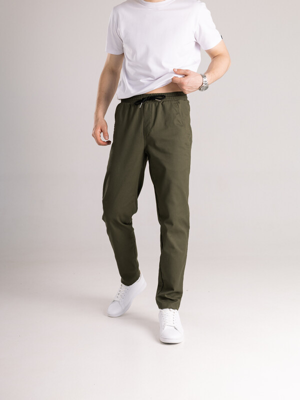 Однотонні чоловічі штани Pobedov Step кольору хакі, фото 1