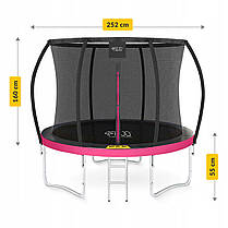 Батут із внутрішньою сіткою 4FIZJO PRO 8FT 252 см Black/Pink (P-5907739314550), фото 5