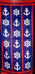 Пляжний рушник Якоря і штурвали-2