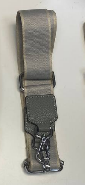 Ремінь для сумки, плечовий пояс, широкий текстильний ремінець на плече, срібна фурнітура 10035 Сірий, фото 1
