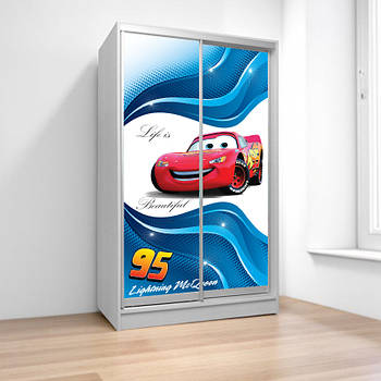 Шафа купе Блискавка, дитяча шафа купе 2/3/4 двері, шафа для одягу фотодрук