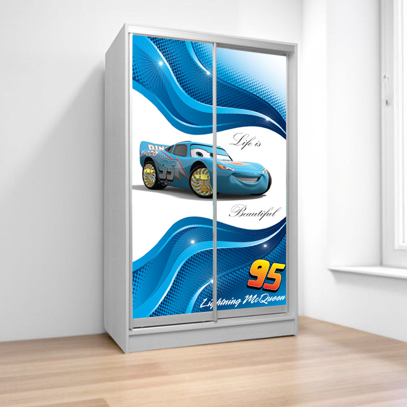 Шафа купе Блискавка, дитяча шафа купе 2/3/4 двері, шафа для одягу фотодрук, фото 1