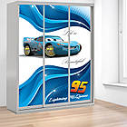 Шафа купе Блискавка, дитяча шафа купе 2/3/4 двері, шафа для одягу фотодрук, фото 3