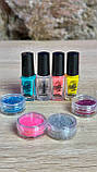 Гр Набір для манікюру 22930 (12/2) "4FUN Game Club", сушка для нігтів на батарейках, розпилювач блискіток, в коробці, фото 3