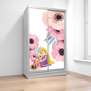 Шафа купе Рапунцель, дитяча шафа купе 2/3/4 двері, шафа для одягу фотодрук