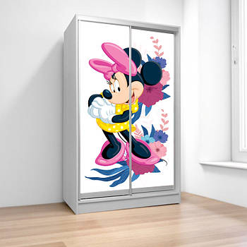 Шафа купе Мінні Маус, дитяча шафа купе 2/3/4 двері, шафа для одягу фотодрук