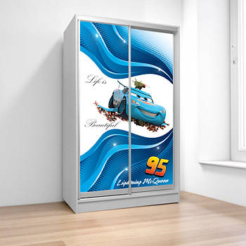 Шафа купе Блискавка, дитяча шафа купе 2/3/4 двері, шафа для одягу фотодрук