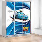 Шафа купе Блискавка, дитяча шафа купе 2/3/4 двері, шафа для одягу фотодрук, фото 3