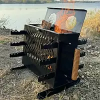 Мангал Україна 00000044801 на 6 шампурів 2 мм з варильною поверхнею та ручкою