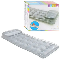 Надувний пляжний матрац Intex 58894, одномісний, з підголівником, розмір 188*71 см, напівпрозорий дизайн