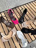 Босоніжки жіночі шкіряні бежеві з переплітінням, фото 8