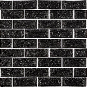 Панель стінова 70*70cm*5mm чорна цегла з білим (D) SW-00001503