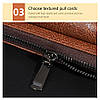 Чоловічий стильний місткий клатч Payofflai "Coffee" зі шкірозамінника PU. Гаманець портмоне зі штучної шкіри, фото 10