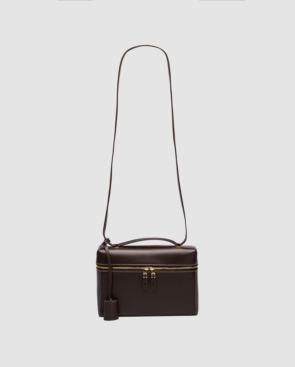 💎 Loro Piana Extra Bag L23 Chocolate Leather 22.5 х 15 х 8 см, фото 1
