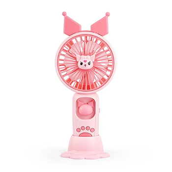 Дитячий портативний міні-вентилятор Куромі з підсвічуванням 22 см Рожевий колір Luna