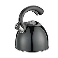 Чайник наплітний зі свистком Cilio Count 2,5 л чорний 430509
