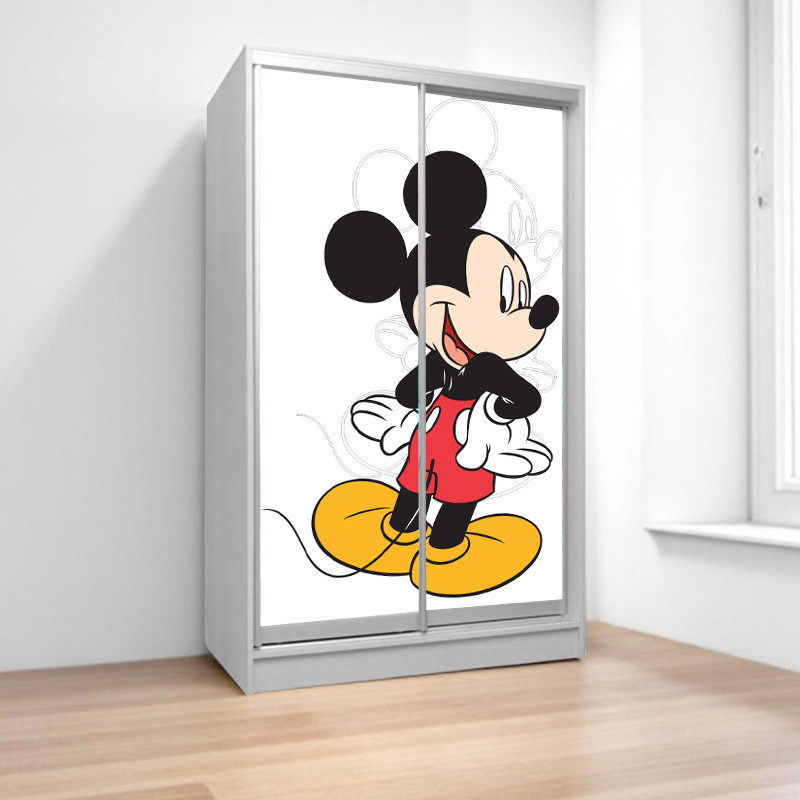 Шафа купе Міккі Маус, дитяча шафа купе 2/3/4 двері, шафа для одягу фотодрук, фото 1