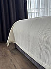 Покривало з преміальними смужками, 100% cotton, молочний колір (Розміри в асортименті), фото 4