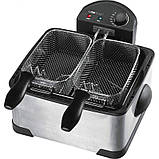 Фритюрниця, електрична сковорідка Clatronic FR 3195 дві кошики 2000 Вт, фото 6