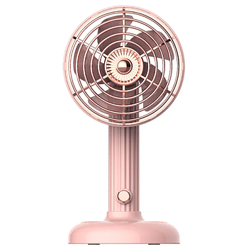 Настільний ретро міні-вентилятор 20 см Рожевий колір Luna