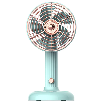 Настільний ретро міні-вентилятор 20 см Бірюзовий колір Luna