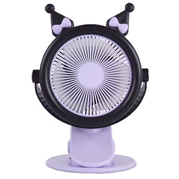 Дитячий настільний міні-вентилятор з прищіпкою "Куромі" 20 см Чорний колір Luna