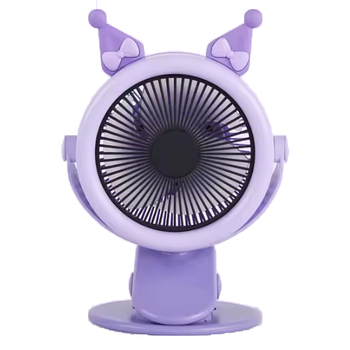 Дитячий настільний міні-вентилятор з прищіпкою "Куромі" 20 см Бузковий колір Luna