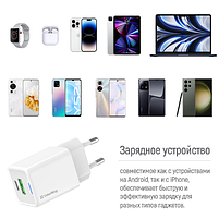 Зарядний пристрій мережевий USB/Type-C 30W білий GaN Mini ColorWay, фото 6