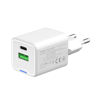 Зарядний пристрій мережевий USB/Type-C 35W білий GaN Mini ColorWay, фото 5