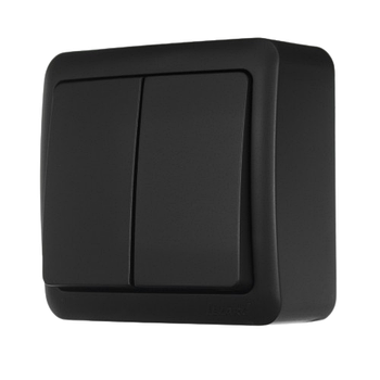 VIOLA антрацит Вимикач зовнішній 2кл Лезард