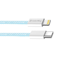 Кабель USB PD Type-C/Lightning ColorWay CW-CBPDCL061-BL 27W 1м синій, фото 6