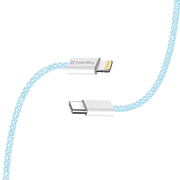 Кабель USB PD Type-C/Lightning ColorWay CW-CBPDCL061-BL 27W 1м синій, фото 8