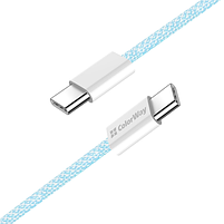 Кабель USB PD Type-C/Type-C ColorWay CW-CBPDCC061-BL 3,0A 60W 1м синій, фото 5