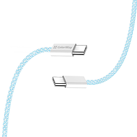 Кабель USB PD Type-C/Type-C ColorWay CW-CBPDCC061-BL 3,0A 60W 1м синій, фото 4