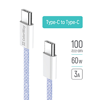 Кабель USB PD Type-C/Type-C ColorWay CW-CBPDCC061-PU 3,0A 60W 1м фіолетовий, фото 7
