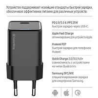 Зарядний пристрій мережевий Type-C PD 25W чорний GaN Mini ColorWay, фото 2