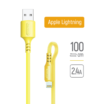 Кабель USB Lightning ColorWay CW-CBUL043-Y 2,4A 1м жовтий