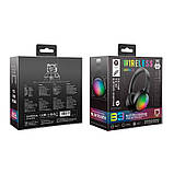 Навушники бездротові Bluetooth Onikuma B3 RGB, чорні, фото 8