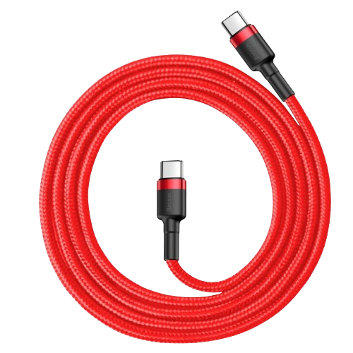 Кабель USB Type-C/Type-C BASEUS CATKLF-G09 Cafule 3,0A 1м червоний, фото 1